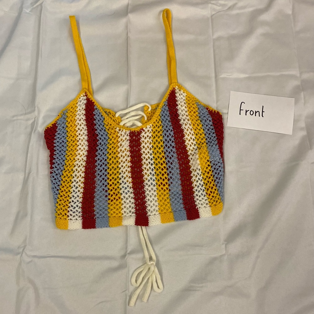 forever 21 colorful crochet tank top! size M!